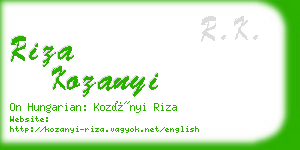 riza kozanyi business card